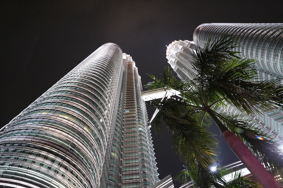 Petronas Tower Looking Up at Night